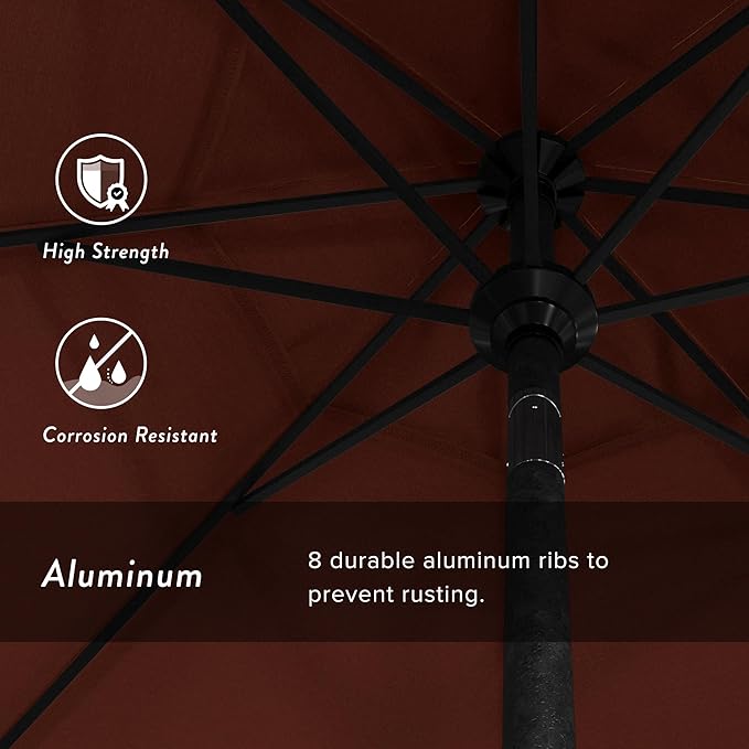 California Umbrella 7.5' Round Aluminum Market Umbrella, Crank Lift