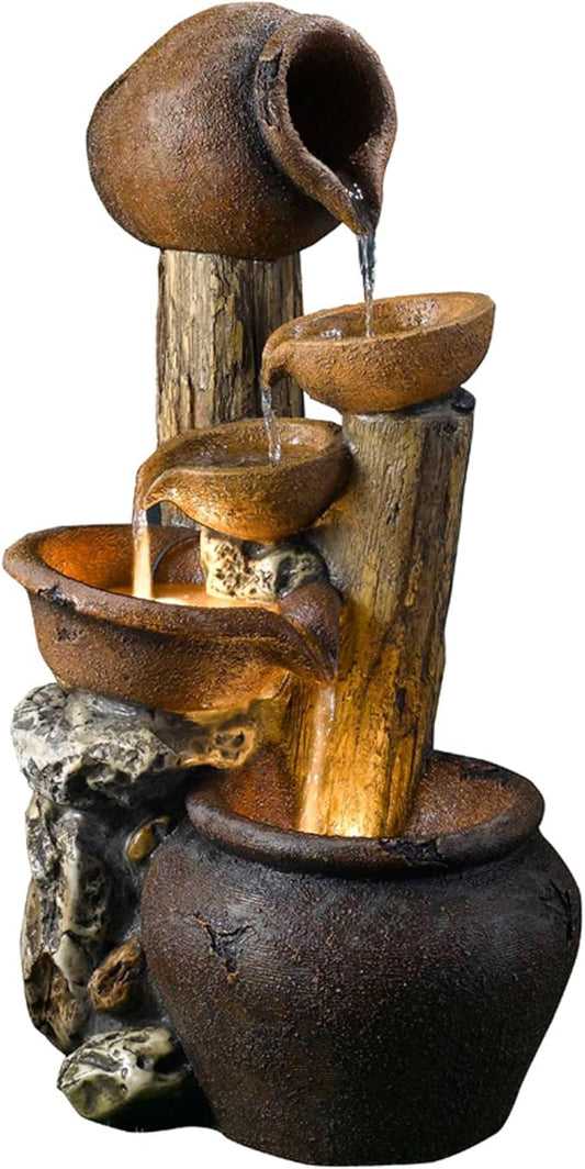 Jeco Pentole Pot Outdoor Indoor Fountain with Illumination