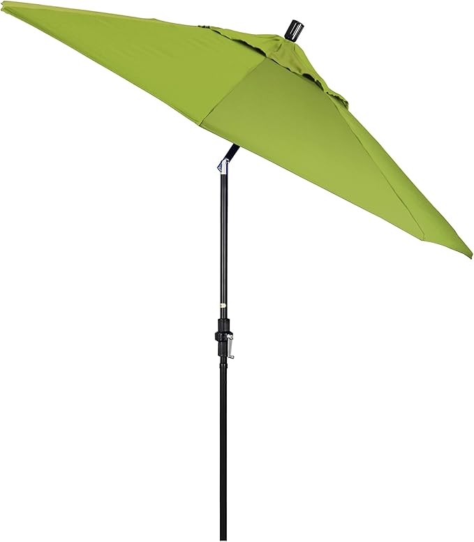 California Umbrella 9' Round Crank Lift, Collar Tilt, Aluminum Pole, Fiberglass Rib Patio Umbrella,