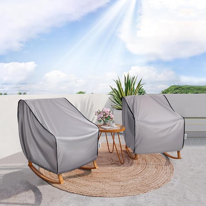 Outdoor Furniture Covers, 36W x 37D x 36H inches, Lawn Patio Chair Cover Waterproof 2 Pack Grey