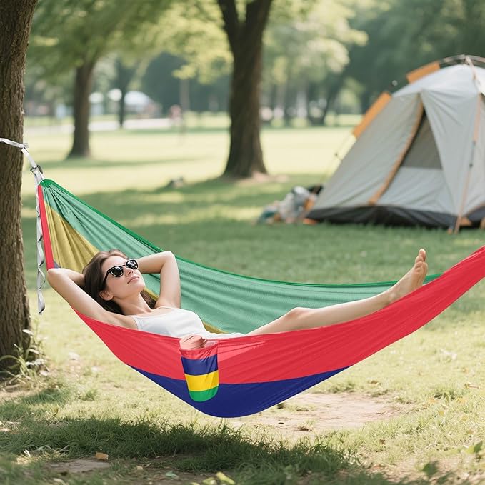 National Flag of Mauritius Hammocks with Portabl Carry Bag Backyard Hammock for Indoor Outdoor Patio