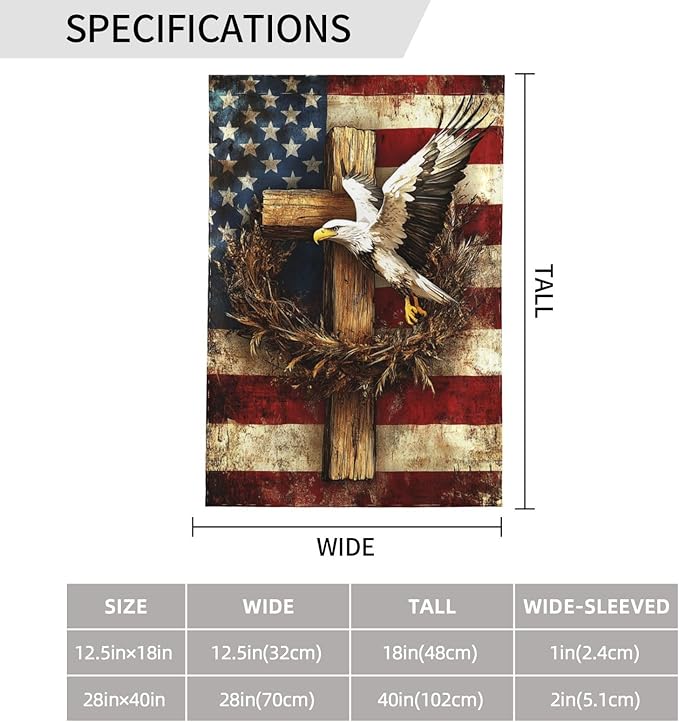 Wreath Garden Flag 12x18 Inch Double Sided All-Weather Polyester Outdoor Flag For Patio Lawn Yard And Garden Welcome Decor