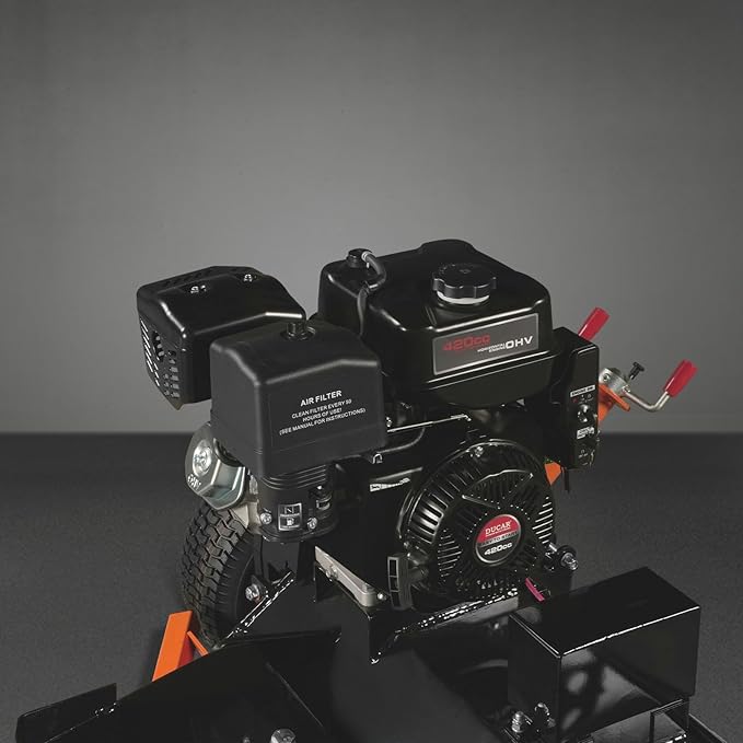 MechMaxx 48 inch Working Width Tow-Behind ATV Offset Flail Mower, ZONSEN 459cc 15HP Electric Start Gasoline Engine, 0.4in-2.5in Cutting Height,28pcs Hammers,Model ATV120