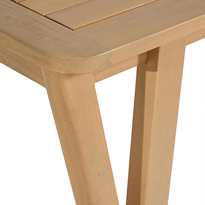 Christopher Knight Home Cara 70.75" L Acacia Wood Outdoor Dining Table, Sturdy Rectangular Patio Table for 6-8 People, Farmhouse Patio Dining Table with Slatted Design and V-Shaped Legs, Light Teak