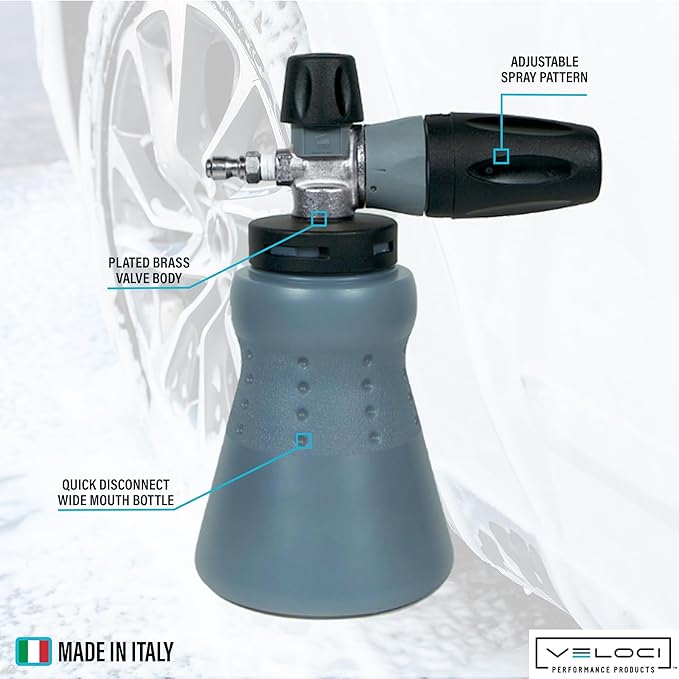 MTM Hydro PF22 Foam Cannon with Wide Mouth Bottle for Pressure Washer, Commercial Grade