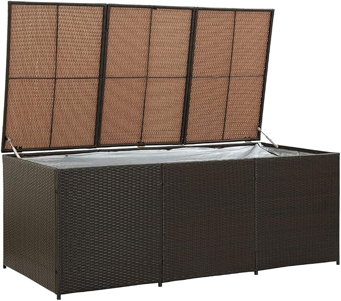 Deck Box Large Outdoor Storage for Patio Furniture,Garden Tools, Pool Supplies,Weatherproof and UV Resistant,Outdoor Backyard Patio Storage Deck Box Container,70.8"x35.4"x29.5" Brown -AA