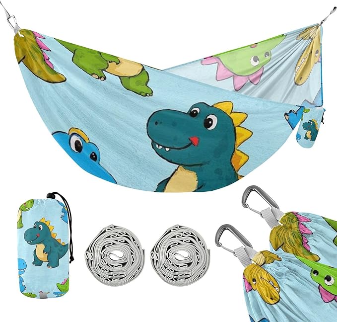 Cartoon Animal Dinosaur Colorful 330lb Capacity Camping Hammock Backyard Hammock for Outside Patio Garden soporte para hamacas para adultos