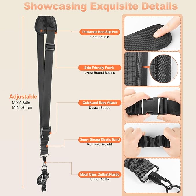 FIEIL Weed Trimmer Shoulder Strap, Trimmer Strap for Neoprene Thick Padded Wrap, Easy to Remove, Brush Cutter Harness Compatible with String Trimmer, Leaf Blower & Snow Blowers (Supple)