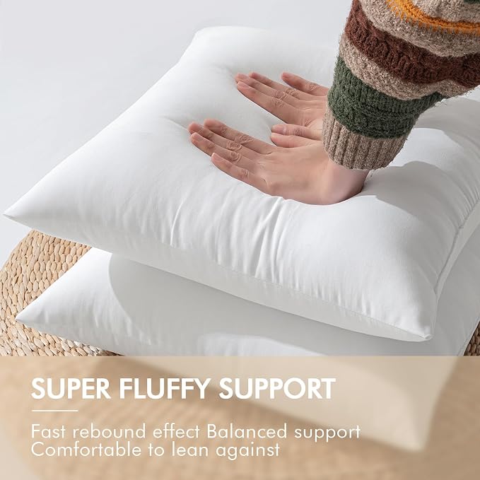 MIULEE Pack of 4 Waterproof Pillow Inserts Bundle Pack of 2 Outdoor Pillow Covers Yellow 20x20 Inch