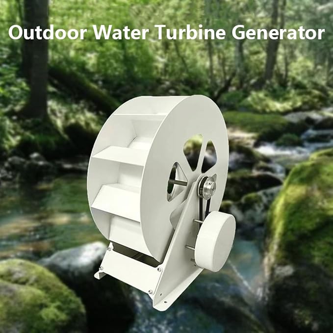 100W Water Turbine Generator, Atmospheric Water Generator, Low Speed Hydroelectric Generation Equipment, Outdoor Waterwheel Micro Hydro Generators for Creek