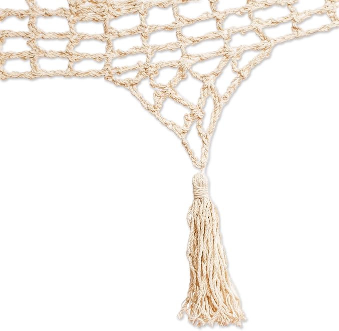 Novica Handmade Veranda in Beige Cotton Rope Hammock (Triple)
