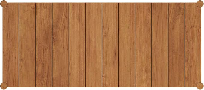 Modway Eleni 89-Inch Outdoor Teak Wood Dining Table in Natural – Rectangular Patio Dining Table with Slatted Top for Patios, Decks, Or Gardens