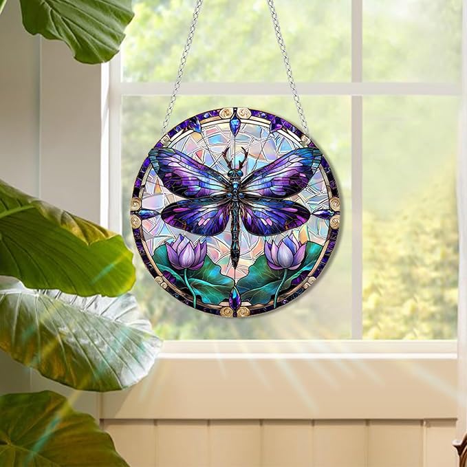 Acrylic Suncatcher Window Hanging, Hummingbird Sun Catcher Rainbow Indoor Window Decoration for Living Room Bedroom Summer Home Balcony Ornaments, 7.87 inches