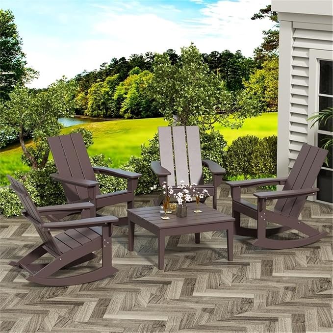 Costaelm Outdoor Side Tables for Patio, Small Patio Conversation Table Weather Resistant Coffee Table, Small Square Table Outdoor End Tables for Porch, Balcony, Poolside, Deck, Dark Brown