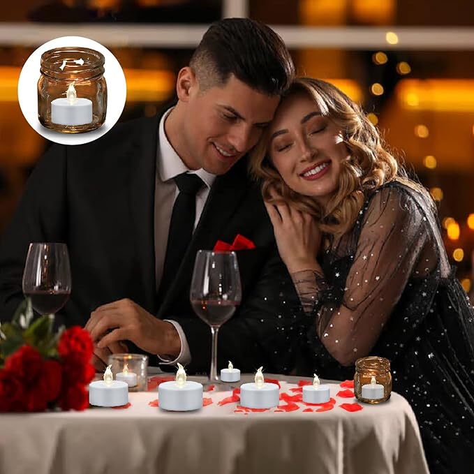 Battery Operated Tea Lights with Remote, Flickering Flameless Candle with Timer,24Pack Realistic Votive Led Electric Tealights,Last for 400+Hours,for Weddings Party Decor(Warm White)