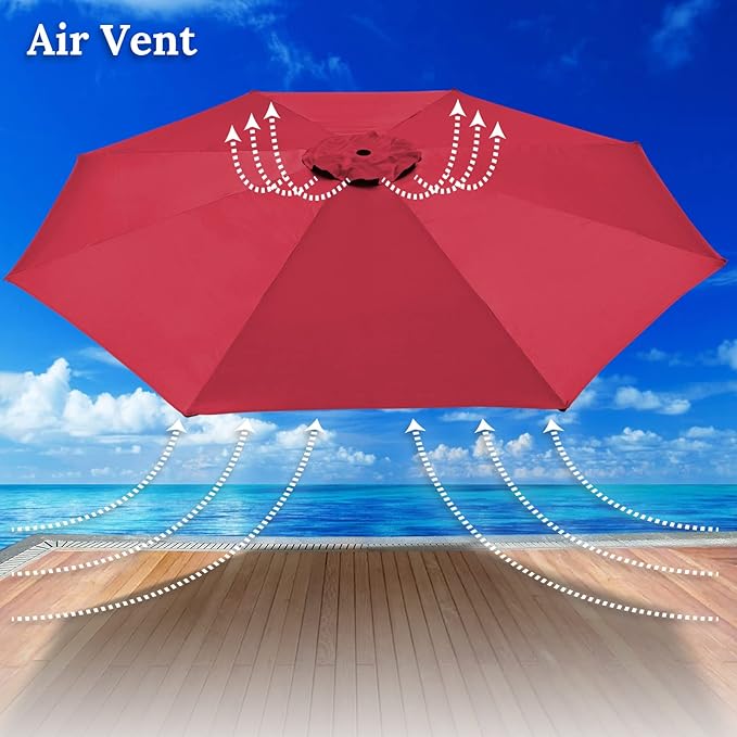 YardGrow 11.5ft 8 Ribs Umbrella Canopy Replacement for Patio Umbrella, Frame NOT Included, Umbrella Replacement Canopy ONLY