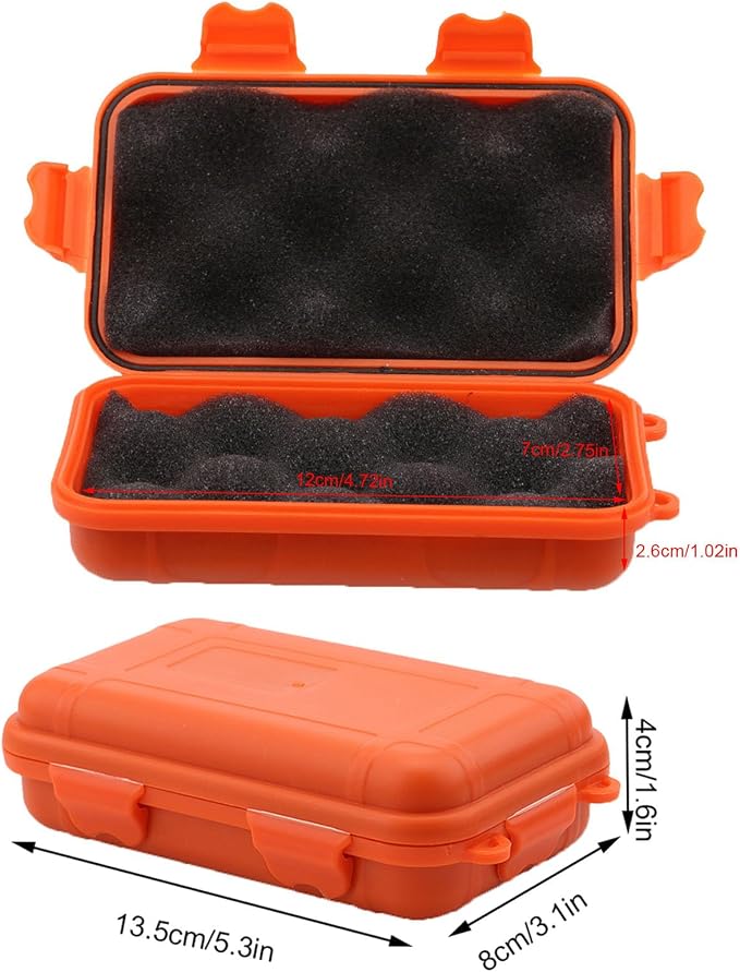 Brrnoo Outdoor Shockproof Box, Storage Containers, Shockproof Plastic Container Carry Boxes Camping Sealed Dry Box for Fishing Camping Hiking (Small Size)