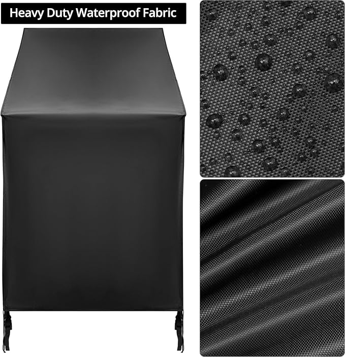 QWORK Patio Chair Covers, 2 Pack Waterproof High Back Chair Covers, 4-6 Stackable Outdoor Chair Covers, Black