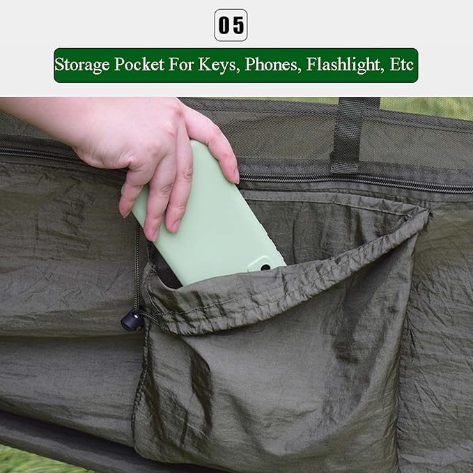 Hammocks for Camping with Cover, Portable Hammock for Trees, Double Hammock with Mosquito Net Double, Hammocks for Outside 2 Person, for Beach, Backyard, Patio