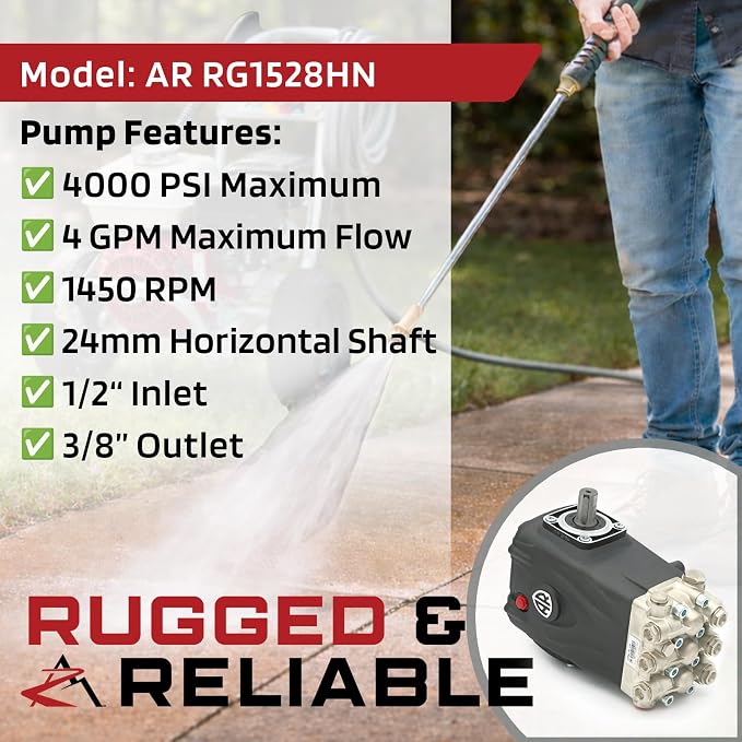 The ROP Shop OEM Annovi Reverberi Horizontal Pump for Pressure Washer for Graco 4043BD 262297, 24mm