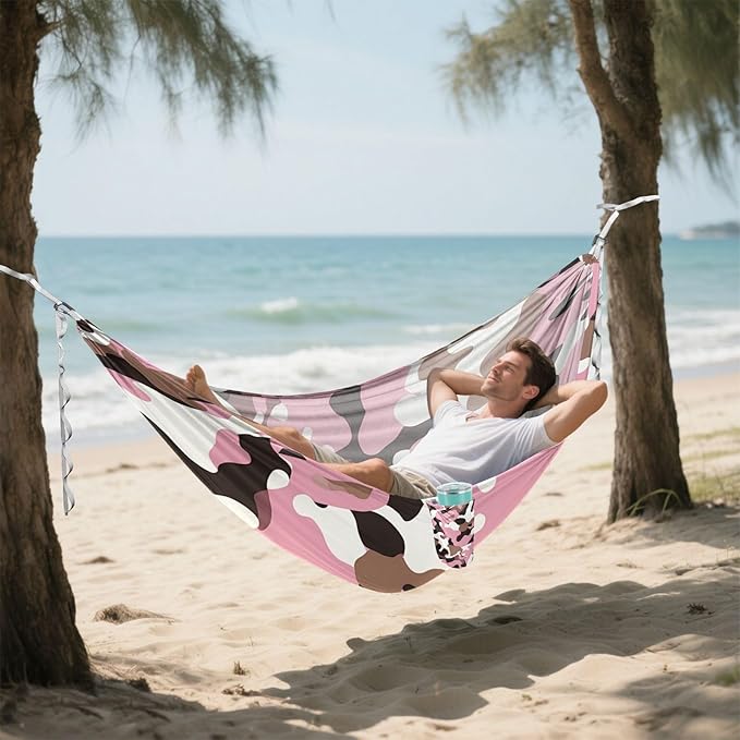 Camouflage Brown Peach 330lb Capacity Outdoor Hammock with Portabl Carry Bag Swing Hammock for Indoor Outdoor Patio Bases para hamacas para adultos