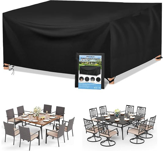 Wanocean Patio Furniture Covers Waterproof, Outdoor Furniture Cover with Storage Bag, Outdoor Table and Chair Cover for Rain, UV, Snow and Dust（78" L x 78" W x 33" H）
