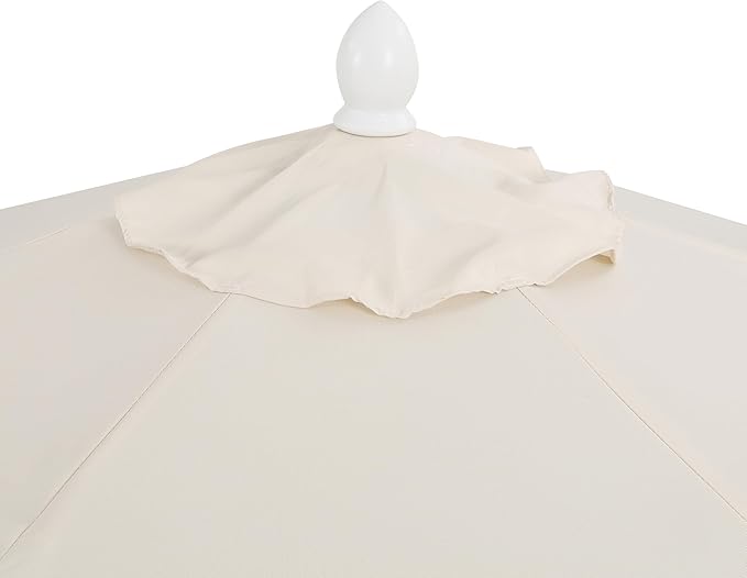 JONATHAN Y UMB1001 Collins 9 ft. Classic Cottage Tassel Market Patio Umbrella with Auto-Tilt, Crank, Wind Vent and UV Protection