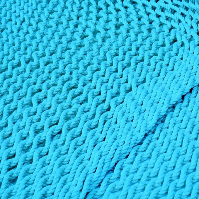 Large Hammock Swing Seat with Tassels(Light Blue)