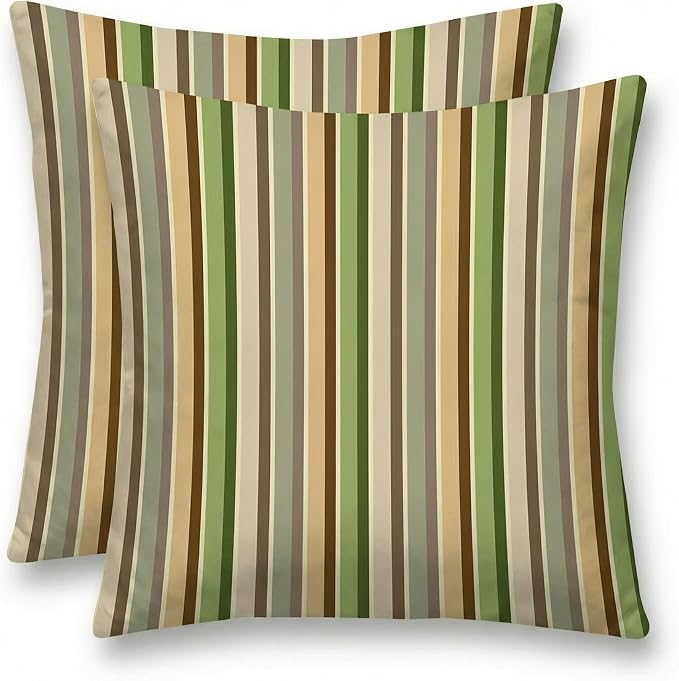 RSH DECOR: Sunbrella Square Throw Pillows Set of 2 | 24" x 24" | Water and Fade-Resistant Performance Fabric | Outdoor Pillow Covers with Down-Alternative Inserts | Made in USA (Samuel Meadows)