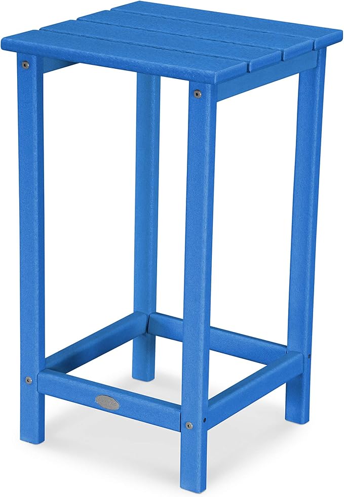 POLYWOOD ECT26PB Long Island 26" Counter Side Table, Pacific Blue