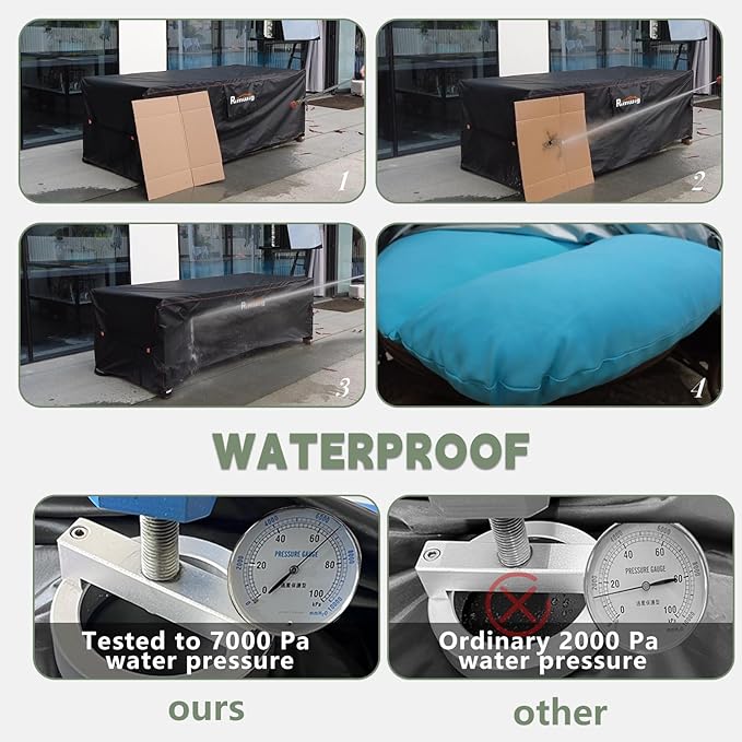 Dining Table Chair Cover Rectangular Heavy Duty Winter 98" L x 78" W x 28" H BlackPatio Furniture Set Covers Waterproof, Outdoor furniture covers clearance, Sectional Sofa Couch Set Covers , Outside