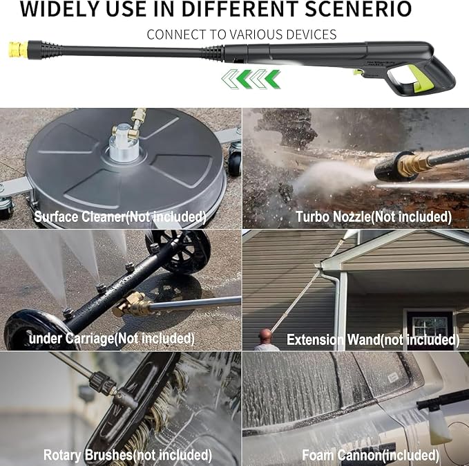 2026 Upgrade Pressure Power Washer 4700PSI with 4 Quick Connect Nozzles,Inlet Hose & Filter, Foam Cannon for Cars/Fences/Driveways/Patios/Home,Yellow