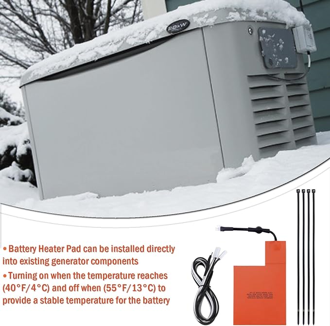 Kefly 7101 Battery Heater Pad, Outdoor Battery Heating Pad Fit For 9kW-22kW Air Cooled Standby Generator Compatible With Generac generator