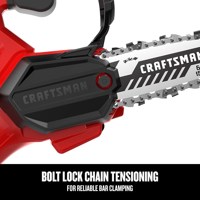 CRAFTSMAN V20 Mini Cordless Chainsaw, Pruning Saw, 6" Chain, Small Handheld Chainsaw, 2Ah Battery and Charger Included, Tree Trimming and Pruning, Compact and Lightweight (CMCCS320D1)