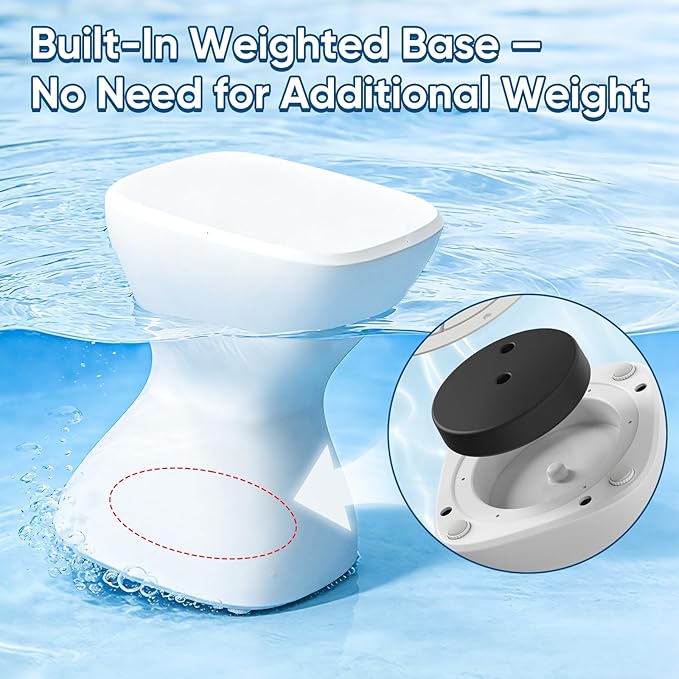 Outdoor Side Table, 18" Polyethylene Poolside Table, Pre-Weighted In-Pool Side Table for Floating Prevention, Adjustable Rubber Leveling Feet Protect Vinyl Liners, Ideal for Pools, Decks, and Patios