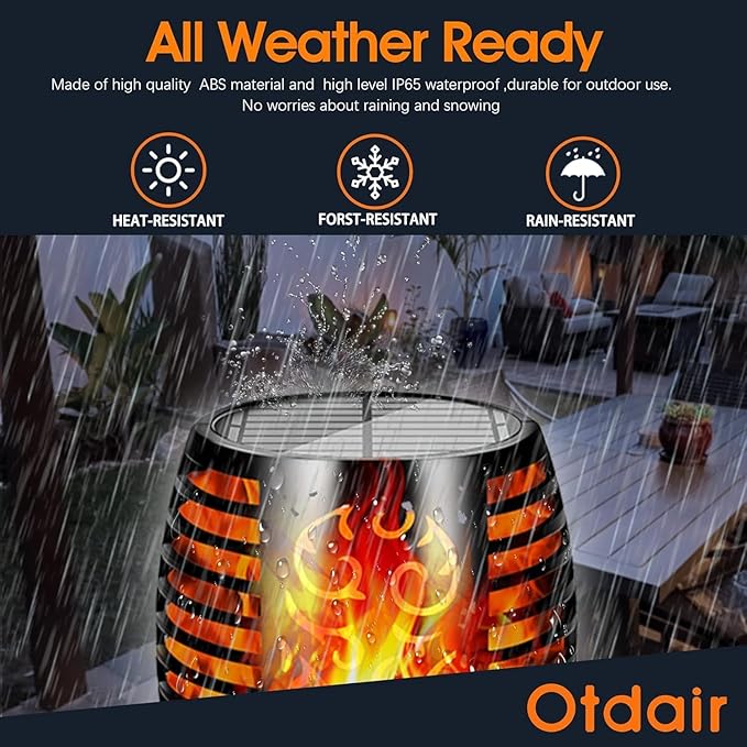 Otdair 96 LED Solar Lights Outdoor Upgraded 6 Pack, 43" Tall & Super Larger Size, Waterproof Tiki Torches for Outside, 2200mAh Solar Solar Torch Light with Flickering Flame for Path Yard Garden