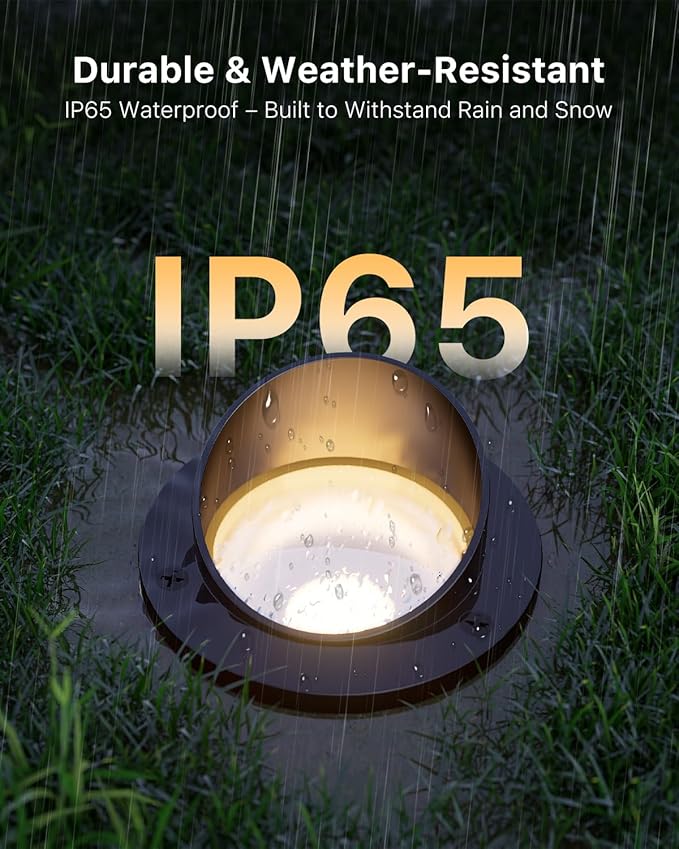 12 Pack Low Voltage In-Ground Lights with Glare Shield, 3000K Warm White LED Aluminum Paver Lighting, Waterproof 12-24V Outdoor Uplights for Driveway, Fence, Trees, Walls & Patio, Connectors Included