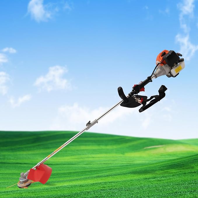 Lawn Trimming Machine, 33CC 2 Stroke Gasoline String Trimmer Single Cylinder Lawn Mower Hedge Trimmer for Home Lawn Mowing, Orchard Mowing
