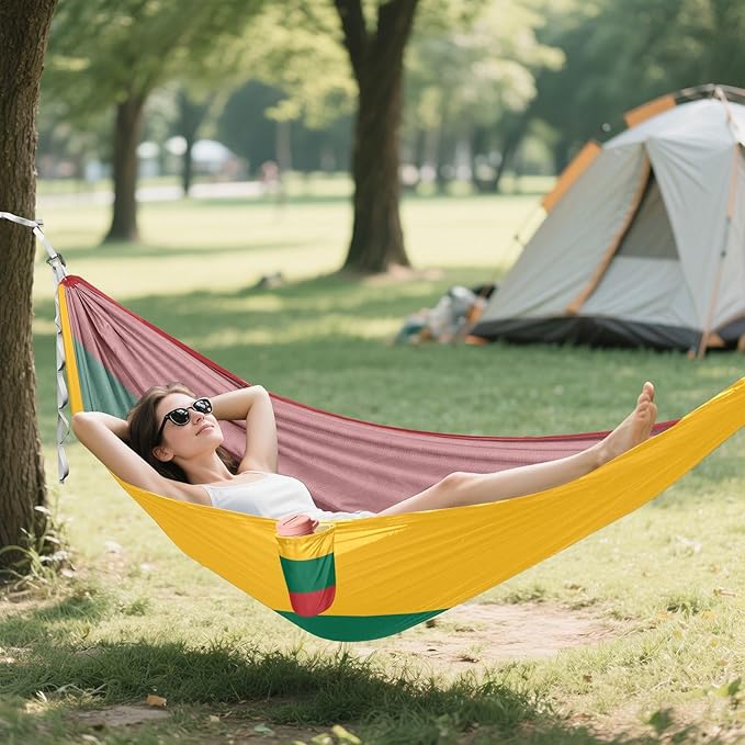 National Flag of Lithuania Hammocks with Portabl Carry Bag Backyard Hammock for Indoor Outdoor Patio
