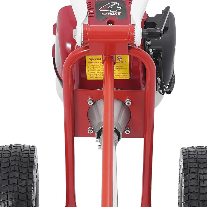 4-Stroke Lawn Sweeper, 37.7CC 1KW 2.3HP Gas Powered Hand Push Sweeper Lawn Brush Sweeper Hand Held Gas Power Broom Manual Floor Standing Sweepers w/0.17Gal Fuel Tank for Yard Farms Parks (37.7CC)