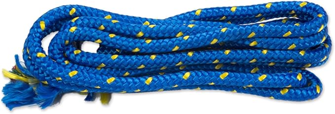 NOVICA Sky Blue Dark Blue Striped Nylon Hand Woven Mayan Rope 2 Person Xl Hammock, 'Blue Caribbean' (Double)