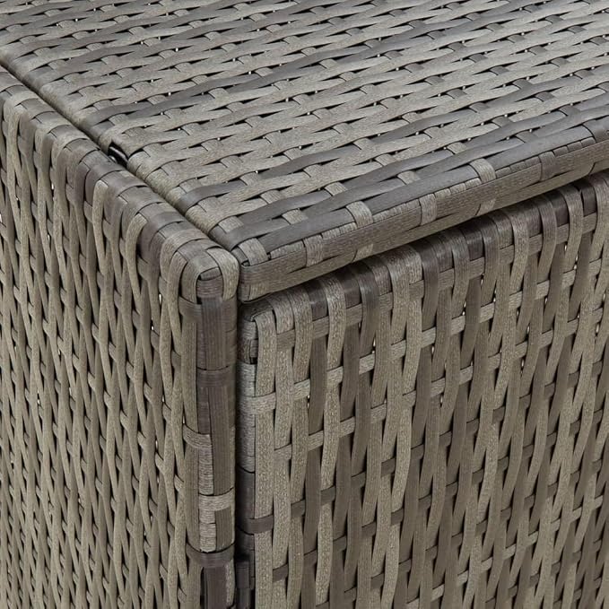 Garden Storage Cabinet Outside Deck Storage Box Outdoor Patio Storage Backyard Storage Box Furniture Storage Box Gray 39.4"x21.9"x31.5" Poly Rattan