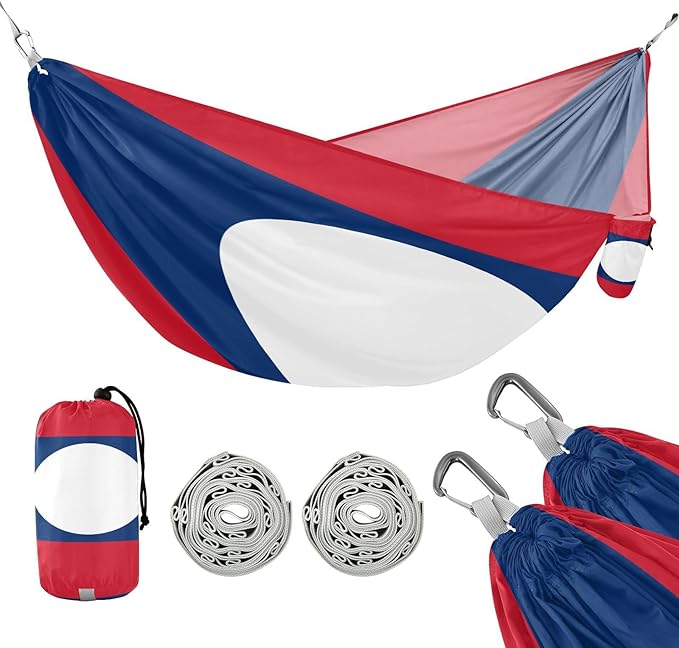 National Flag of Kazakhstan Hammocks with Portabl Carry Bag Backyard Hammock for Indoor Outdoor Patio