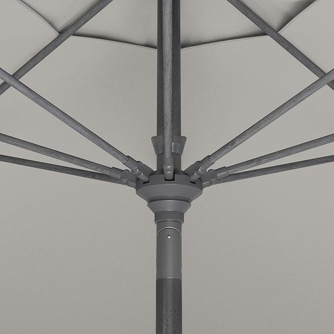 California Umbrella 11Ft Sunbrella Patio Umbrella, Fiberglass Ribs, Hand-Crank, Tilt-Collar, Gray Frame, Granite Fabric