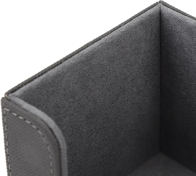 Zunate Card Deck Box with Magnetic Flap Lid, Large Capacity PU Leather Storage Box/Cover for Game Cards and Tarot Cards, Black, Holds Up to 100 (Grey)
