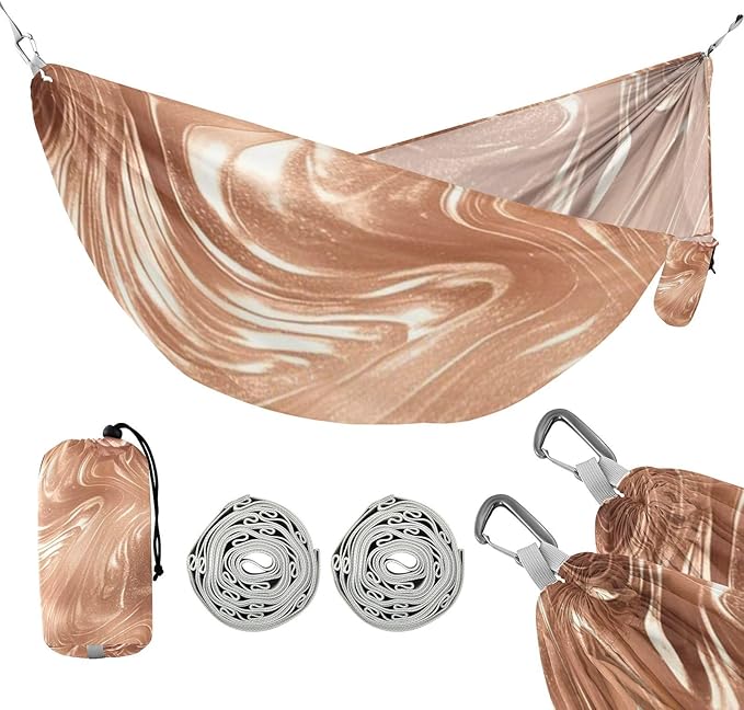 Rose Gold Texture 330lb Capacity Hammocks with Hanging Ropree Hammock for Outside Beach Patio Garden Base para poner hamaca