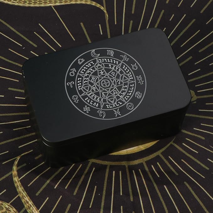 Rectangle Metal Card Box Playing Tarot Container Jewelry Storage Case Packing Game Empty Cards Storage Boxes Tarot Card Case Holder Tarot Card Box Tarot Deck Holder Game Tarot Deck Boxes