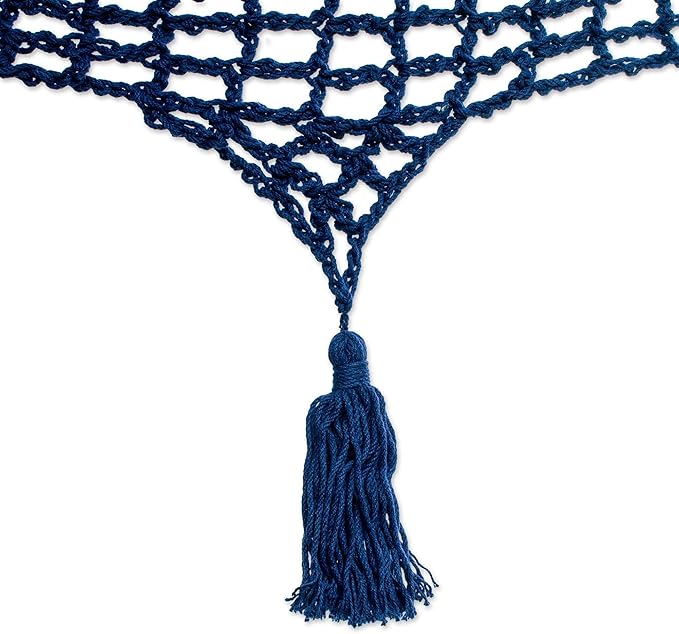 Novica Handmade Sunset Dreams in Navy Cotton Rope Hammock (Triple)