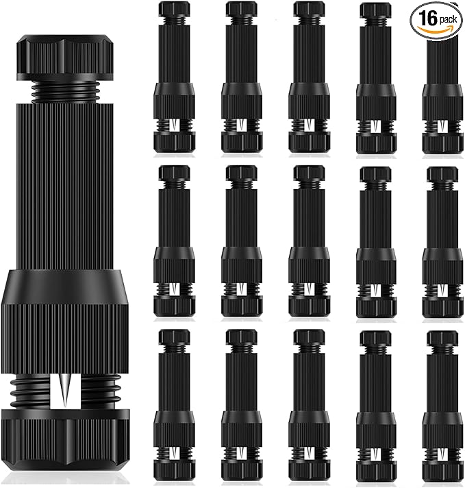 iCreating 16Pack Low Voltage Wire Connector AC 14V, Landscape Lighting Connectors Waterproof for 12/2 14/2 Gauge Landscape Lighting Wire Connectors for Path Lights Spotlights In-Ground Lights