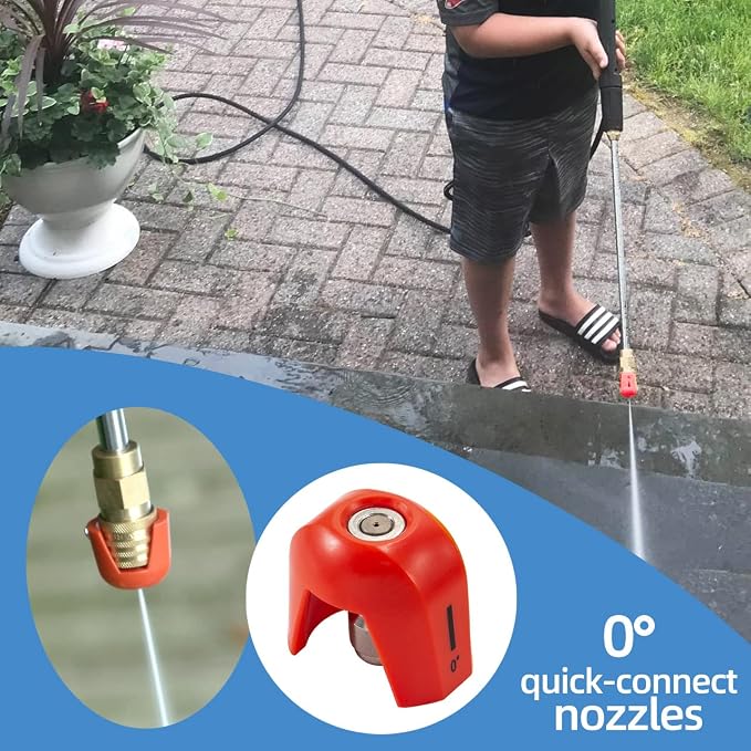 SPX3000-TPS Quick-Connect Spray Tips for Sun Joe SPX 3000 Series Pressure Washer Nozzle Set (0 Degree, 15 Degree, 25 Degree, 40 Degree, Soap) - 5Pcs